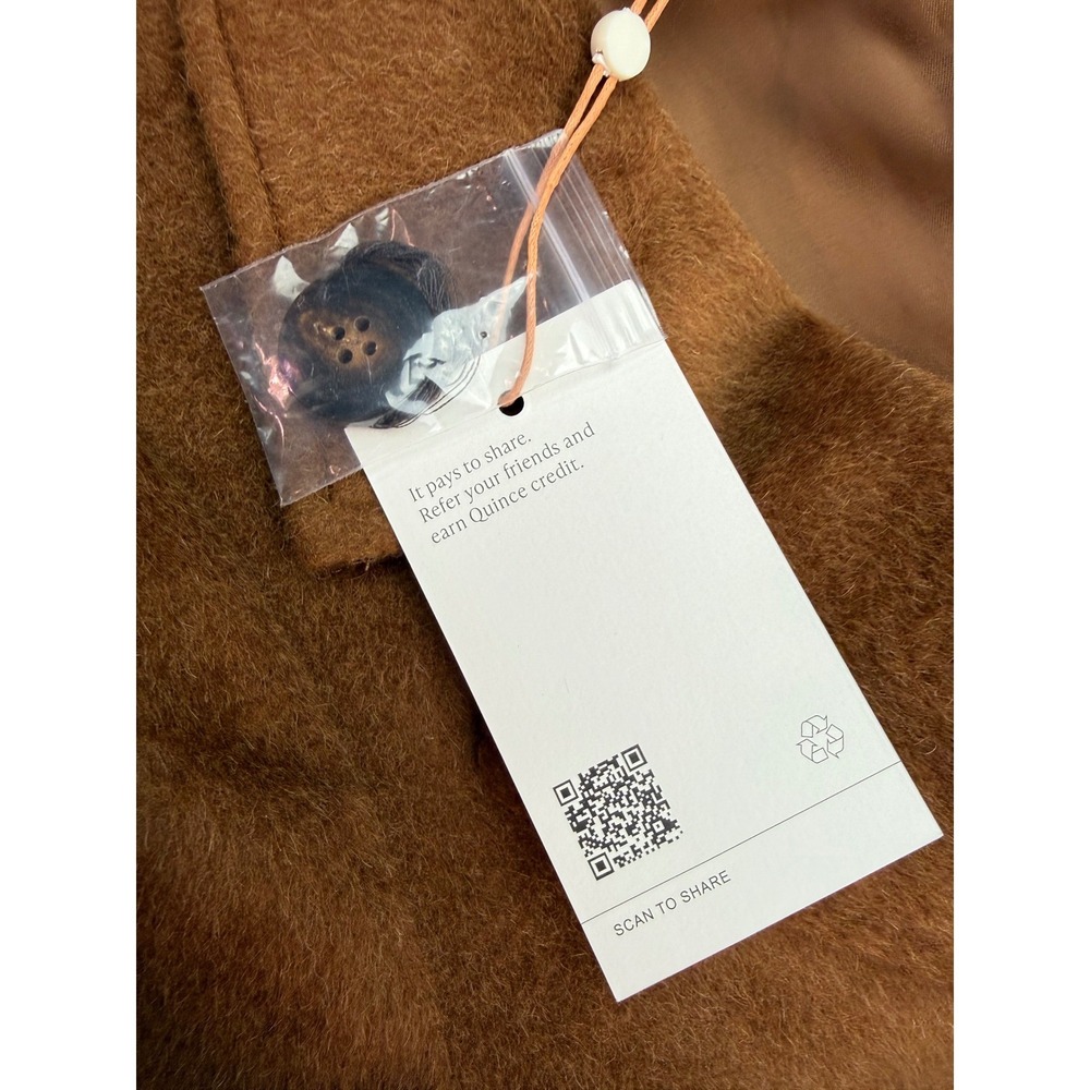Quince Italian Wool Camel Hair Single Breasted Midi Coat Women's XS NWT - Picture 12 of 16